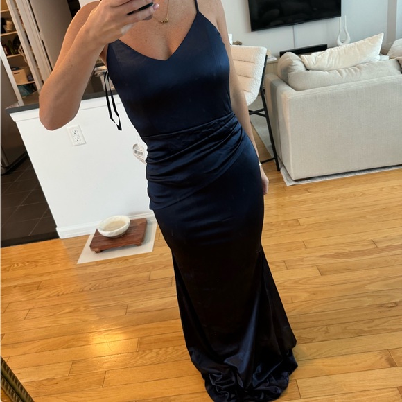 Windsor Navy blue satin gown - Picture 3 of 3